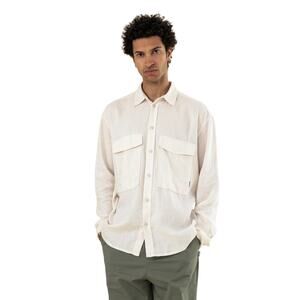 Bound Linen Shirt Button Down Minimalist Utility Casual Preppy Office XL